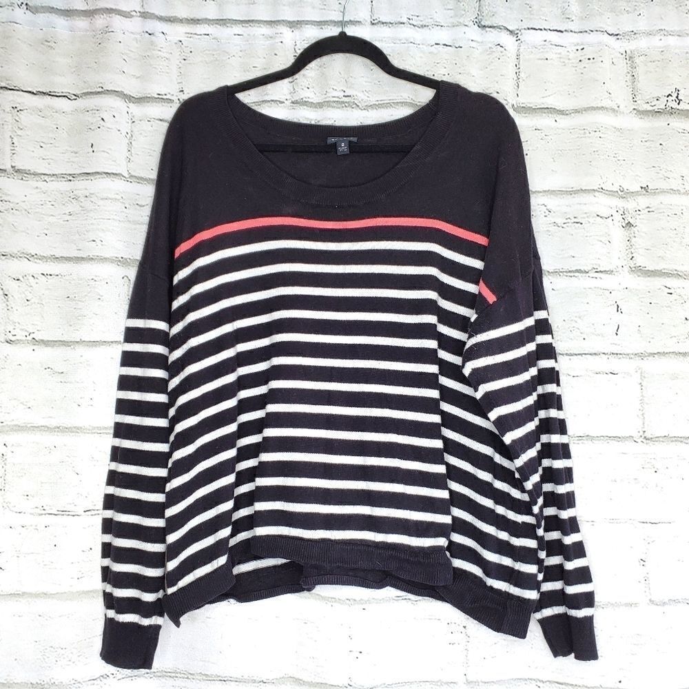 Torrid striped black sweater size 2 XXL cotton